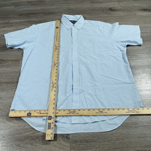 Ralph Lauren Men's Button Down Shirt Blake Stripes Seersucker Preppy XL Blue/Wht - Picture 5 of 8